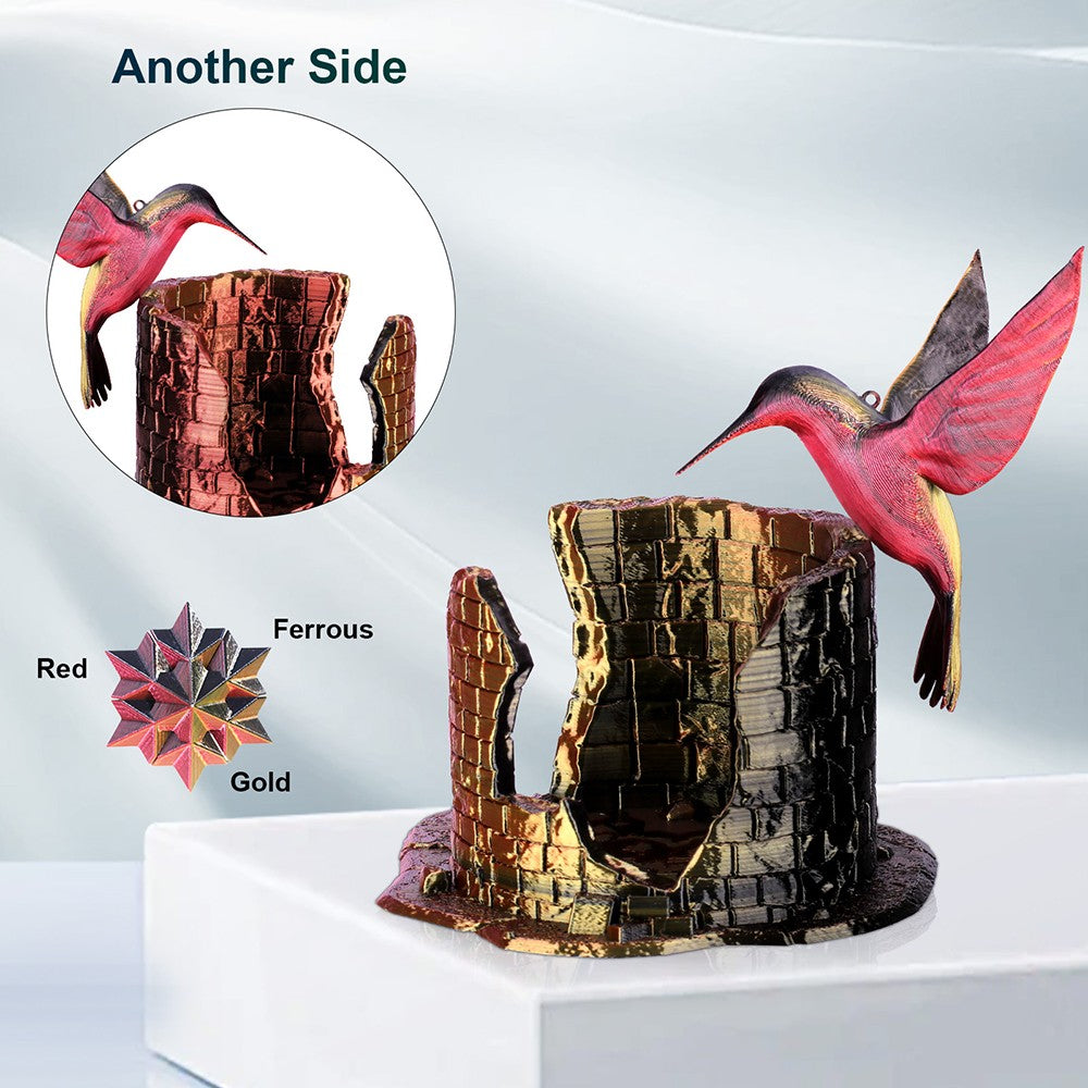 ERYONE Vysokorychlostní hedvábný tříbarevný PLA filament 1kg, černý, červený a zlatý