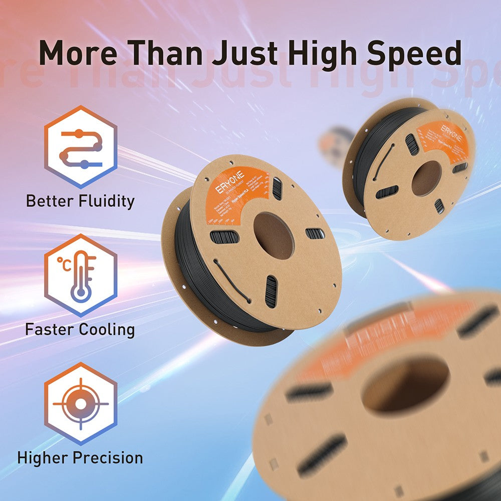 ERYONE Vysokorychlostní standardní PLA filament 1kg - černý