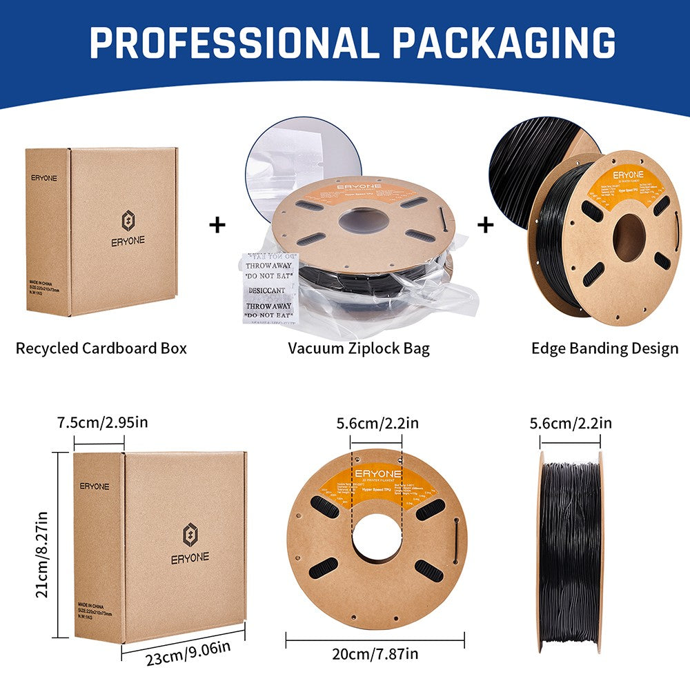 ERYONE Vysokorychlostní TPU filament 1kg - Černá