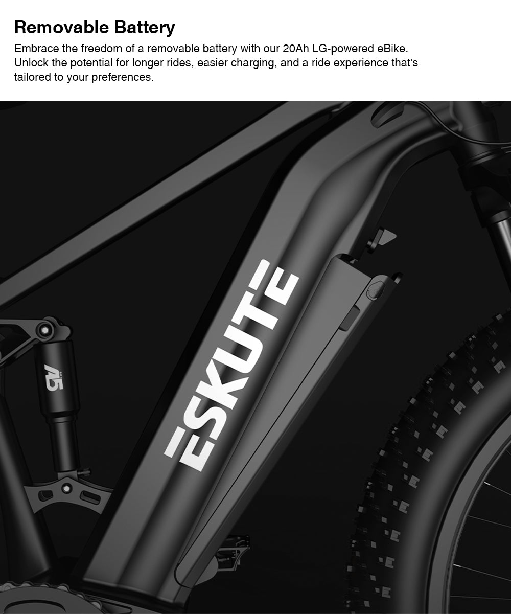 Elektrokolo ESKUTE ES-26-RWXD, motor 750 W, baterie 48 V 20 Ah, 26 x 4,8