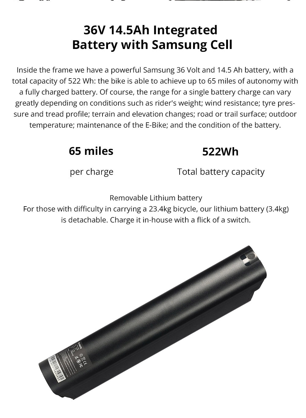 Elektrické kolo ESKUTE Netuno, motor s 250 W a zadním nábojem, baterie 14,5 Ah, dojezd 65 mil, městské kolo