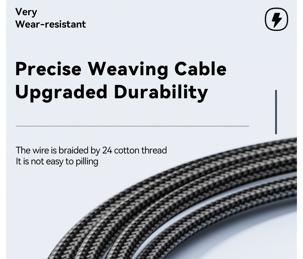 Nabíjecí kabel ESSAGER 100W 7A USB-A na Type-C, digitální displej, USB 2.0 480 Mbps, se suchým zipem, protokol QC