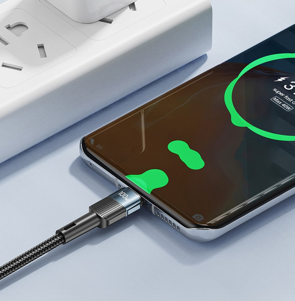 Datový kabel ESSAGER 100W Type-C na Type-C, rychlé nabíjení PD, přenosová rychlost 480 Mbps, pro MacBook / Tablet / Mobilní telefon Huawei Samsung - kabel 1 m
