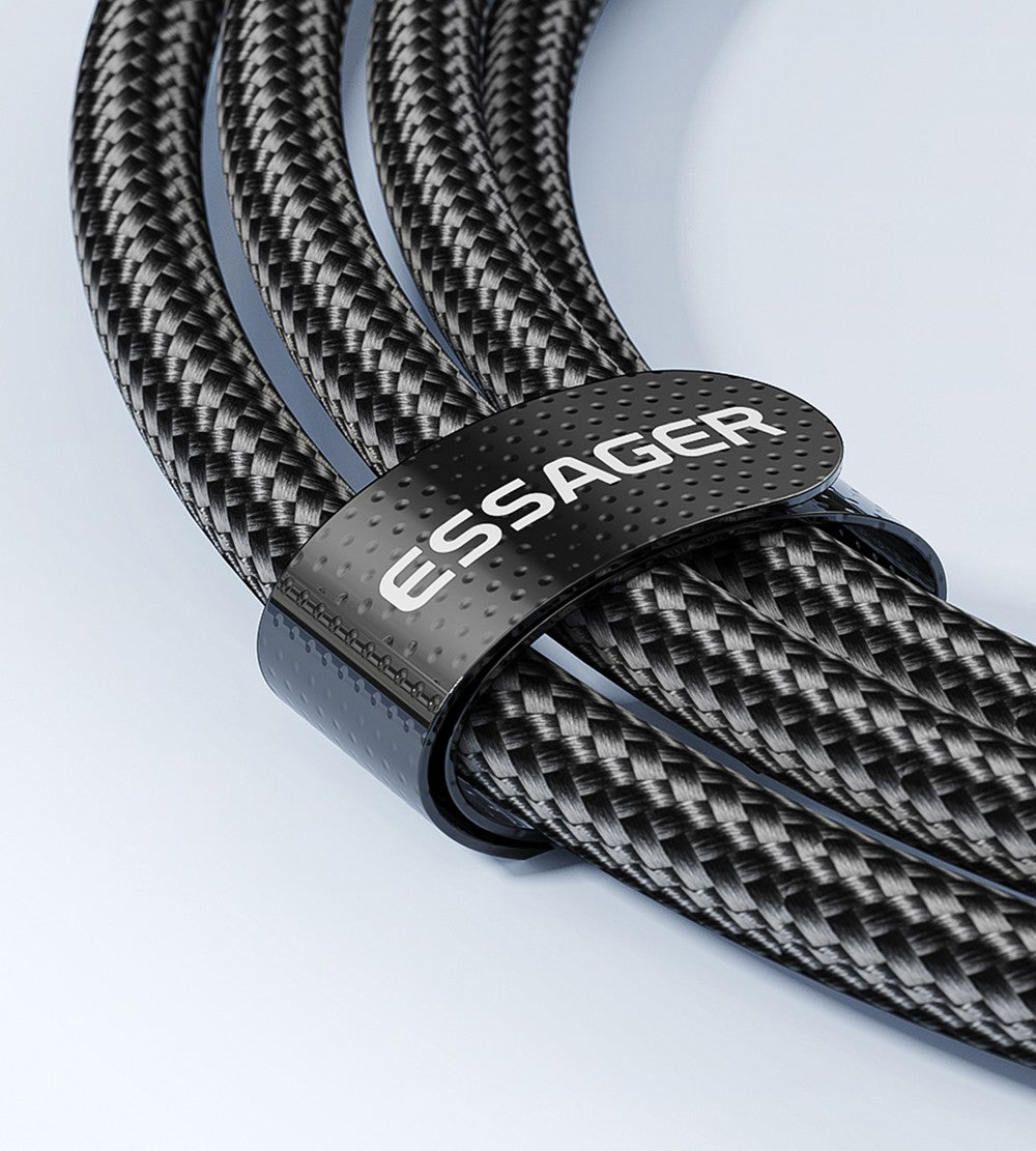 Datový kabel ESSAGER 100W Type-C na Type-C, rychlé nabíjení PD, přenosová rychlost 480 Mbps, pro MacBook / Tablet / Mobilní telefon Huawei Samsung - kabel 1 m