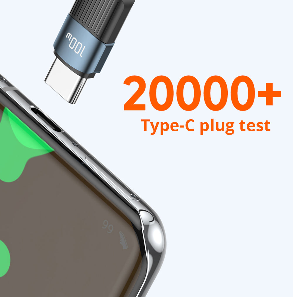 Datový kabel ESSAGER 100W Type-C na Type-C, rychlé nabíjení PD, přenosová rychlost 480 Mbps, pro MacBook / Tablet / Mobilní telefon Huawei Samsung - kabel 1 m