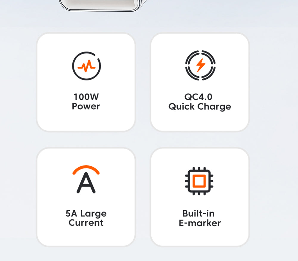 Datový kabel ESSAGER 100W Type-C na Type-C, rychlé nabíjení PD, přenosová rychlost 480 Mbps, pro MacBook / Tablet / Mobilní telefon Huawei Samsung - kabel 1 m