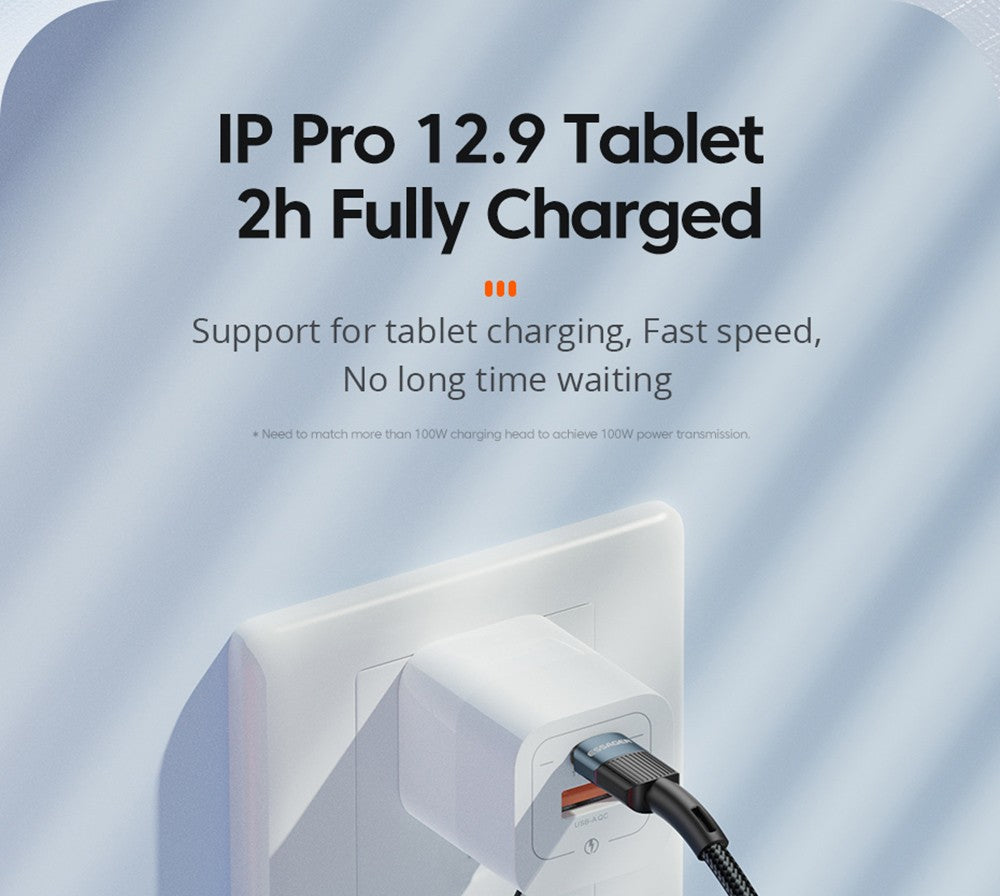 Datový kabel ESSAGER 100W Type-C na Type-C, rychlé nabíjení PD, přenosová rychlost 480 Mbps, pro MacBook / Tablet / Mobilní telefon Huawei Samsung - kabel 1 m