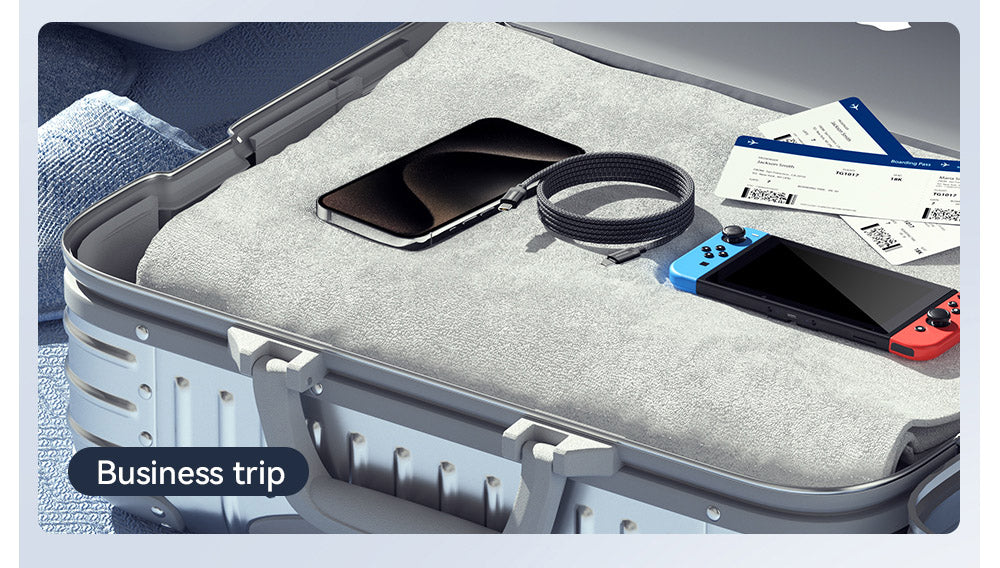 Nabíjecí kabel ESSAGER 240W 5A Type-C na Type-C, USB 2.0 480 Mbps, magnetická adsorpce, flexibilní nastavení, čip E-Marker, 1 m