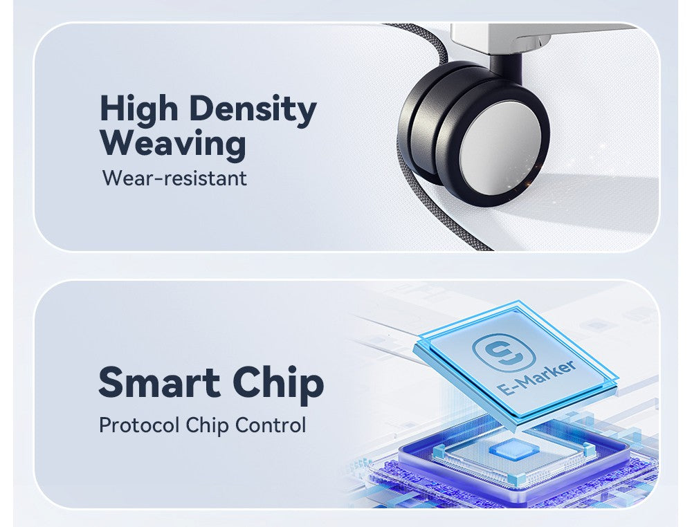 Nabíjecí kabel ESSAGER 240W 5A Type-C na Type-C, USB 2.0 480 Mbps, magnetická adsorpce, flexibilní nastavení, čip E-Marker, 1 m