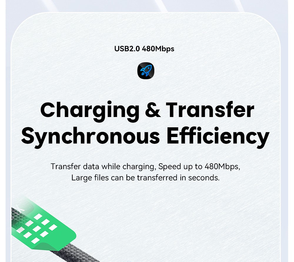 Nabíjecí kabel ESSAGER 29W 3A Type-C na Lightning, USB 2.0 480 Mbps, magnetická adsorpce, flexibilní a nastavitelný, chytrý čip, 1 m