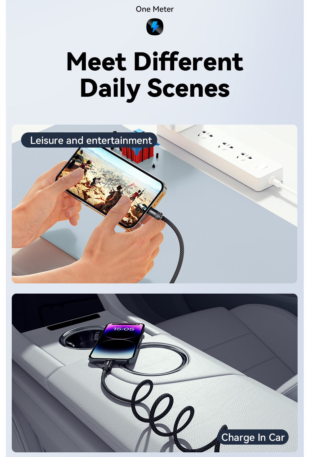 Nabíjecí kabel ESSAGER 29W 3A Type-C na Lightning, USB 2.0 480 Mbps, magnetická adsorpce, flexibilní a nastavitelný, chytrý čip, 1 m