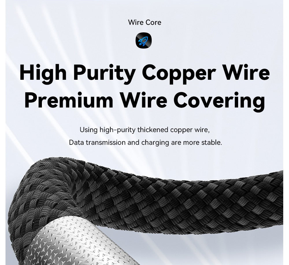 Nabíjecí kabel ESSAGER 29W 3A Type-C na Lightning, USB 2.0 480 Mbps, magnetická adsorpce, flexibilní a nastavitelný, chytrý čip, 1 m