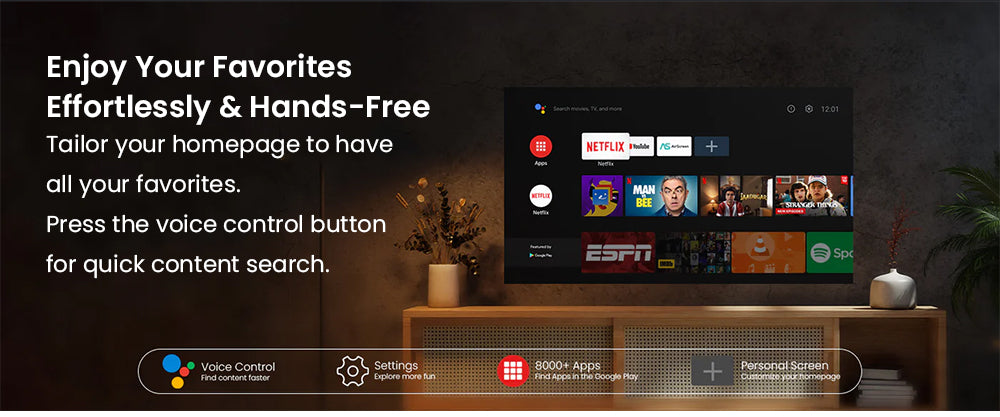 Projektor ETOE D2 Pro, 200 ANSI, Android TV 11.0, nativní rozlišení 1080P, korekce lichoběžníkového zkreslení - zástrčka EU