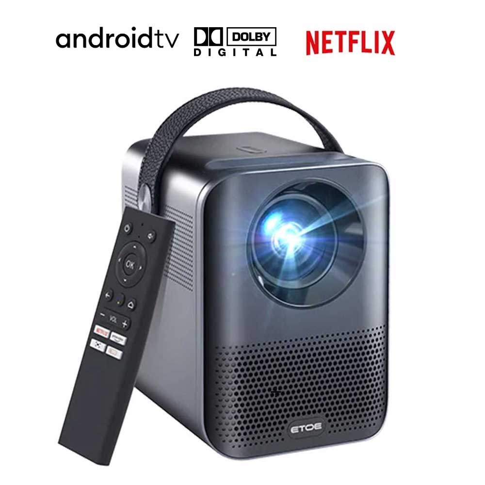 [Netflix &amp; Android TV Certified] ETOE D2 Pro Projector, Native 1080P, Android TV 11, Fully-Sealed Optical Engine, 300 ANSI, Keystone Correction, Dolby Audio, Bluetooth 5.1, Upgradeable to Android 12