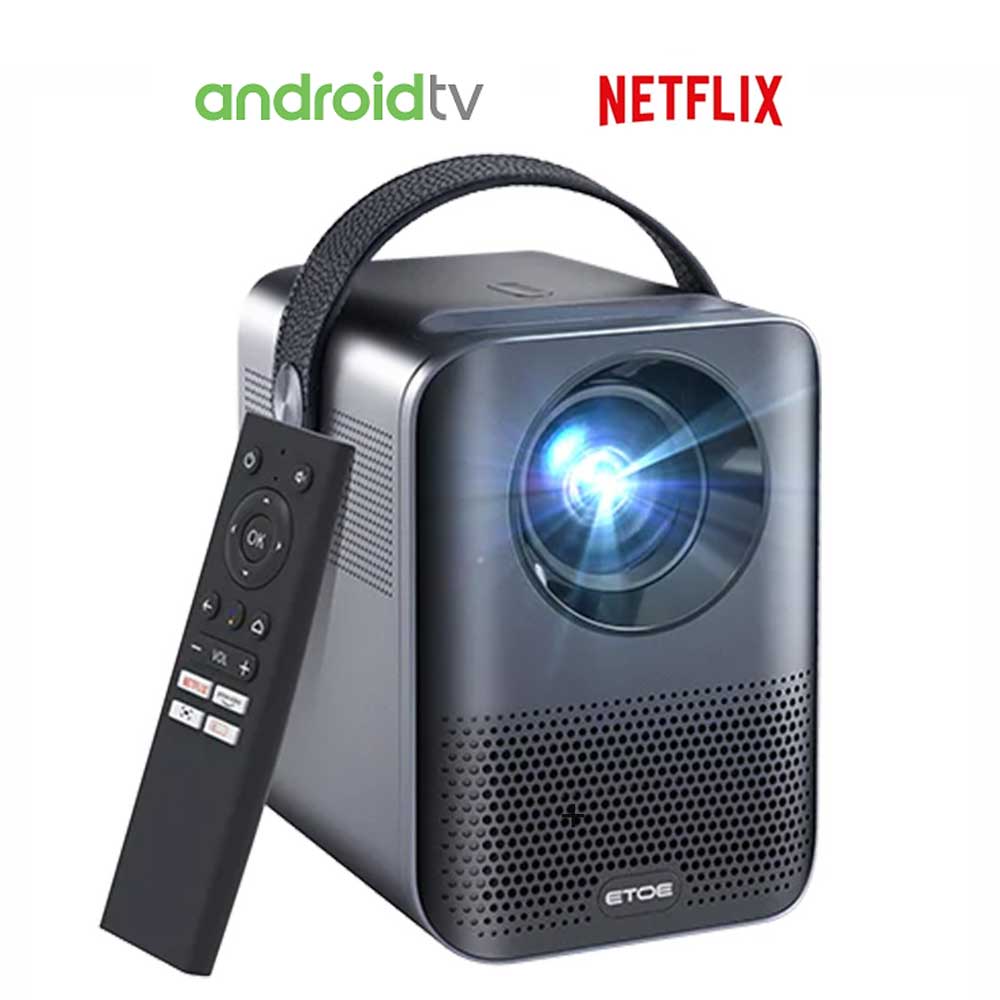 [Netflix &amp; Android TV Certified] ETOE D2 Pro Projector, Native 1080P, Android TV 11, Fully-Sealed Optical Engine, 300 ANSI, Keystone Correction, Dolby Audio, Bluetooth 5.1, Upgradeable to Android 12