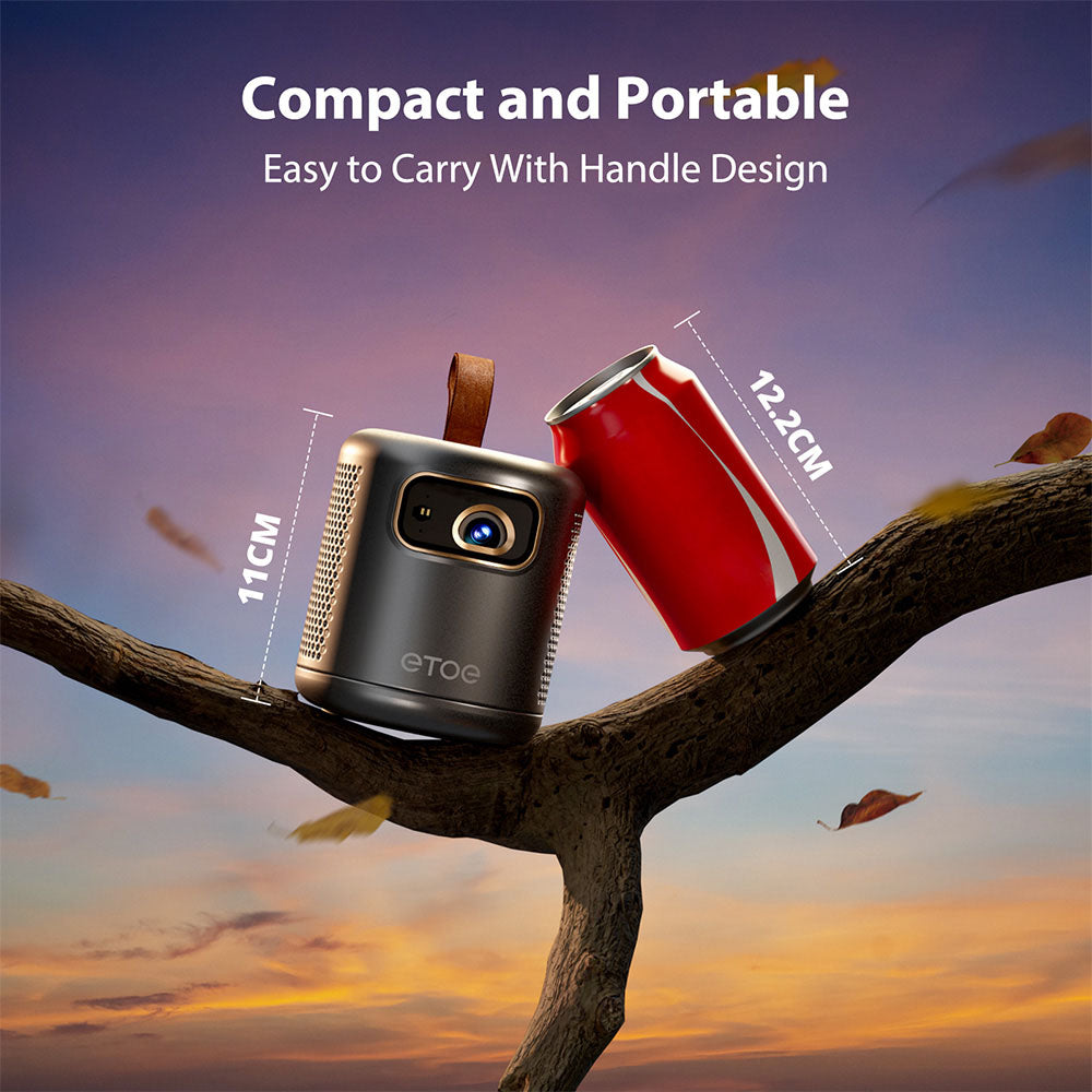 [Certifikace Google TV] Projektor ETOE Dolphin DLP, 600 ANSI lumenů, nativní rozlišení 1080p, dekódování videa 4K UHD, automatické ostření a korekce lichoběžníkového zkreslení, dvoupásmové Wi-Fi, předinstalované Netflix / YouTube / Prime Video