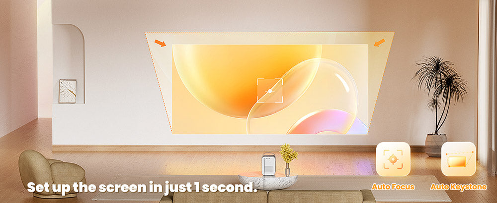 Projektor ETOE Seal, 400 ANSI lumenů, Google TV, nativní rozlišení 1080p, automatické ostření a automatická korekce lichoběžníkového zkreslení, Google Assistant