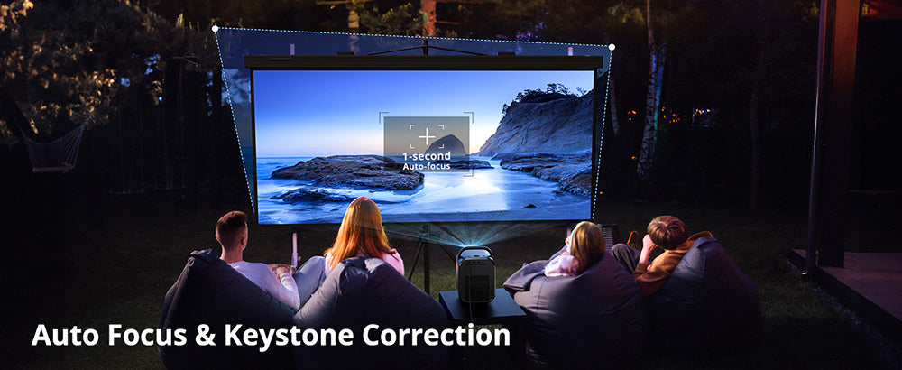 [Certifikovaný pro Netflix a Google TV] ETOE Seal Pro 1000 ANSI LCD projektor, nativní rozlišení 1080p, certifikace Dolby Audio, automatické ostření. Automatická korekce lichoběžníkového zkreslení, 2 x 10W reproduktory, vestavěný Chromecast, Google Assistant