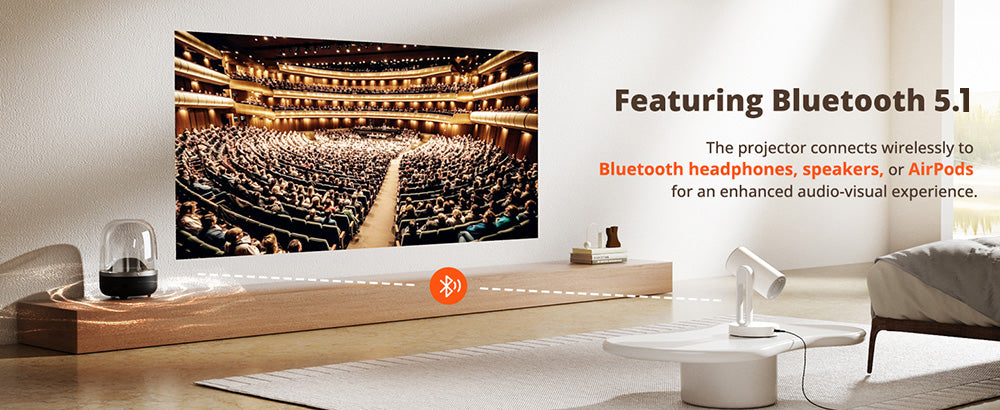 Projektor ETOE Starfish, Android TV 11.0, rotace 140°, 250 ANSI, dekódování 4K, automatická korekce lichoběžníkového zkreslení, vestavěný Chromecast, 5W reproduktor