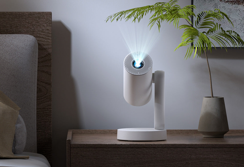 Projektor ETOE Starfish, Android TV 11.0, rotace 140°, 250 ANSI, dekódování 4K, automatická korekce lichoběžníkového zkreslení, vestavěný Chromecast, 5W reproduktor