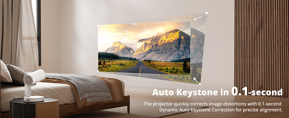 Projektor ETOE Starfish, Android TV 11.0, rotace 140°, 250 ANSI, dekódování 4K, automatická korekce lichoběžníkového zkreslení, vestavěný Chromecast, 5W reproduktor