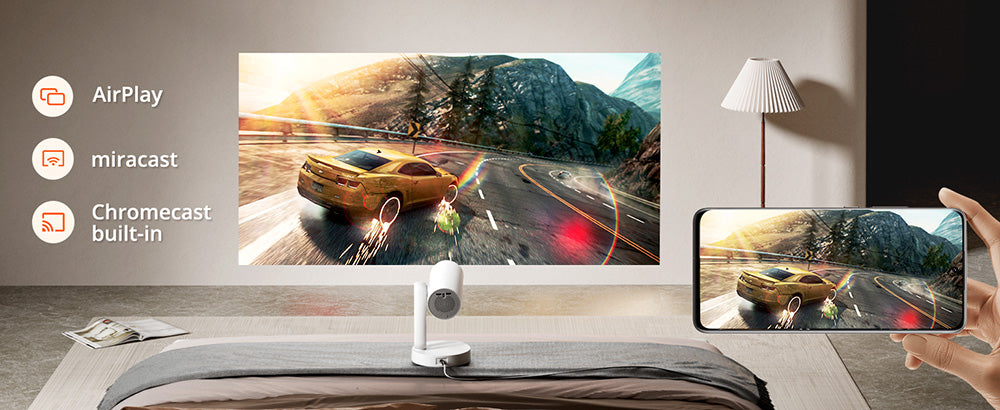 Projektor ETOE Starfish, Android TV 11.0, rotace 140°, 250 ANSI, dekódování 4K, automatická korekce lichoběžníkového zkreslení, vestavěný Chromecast, 5W reproduktor