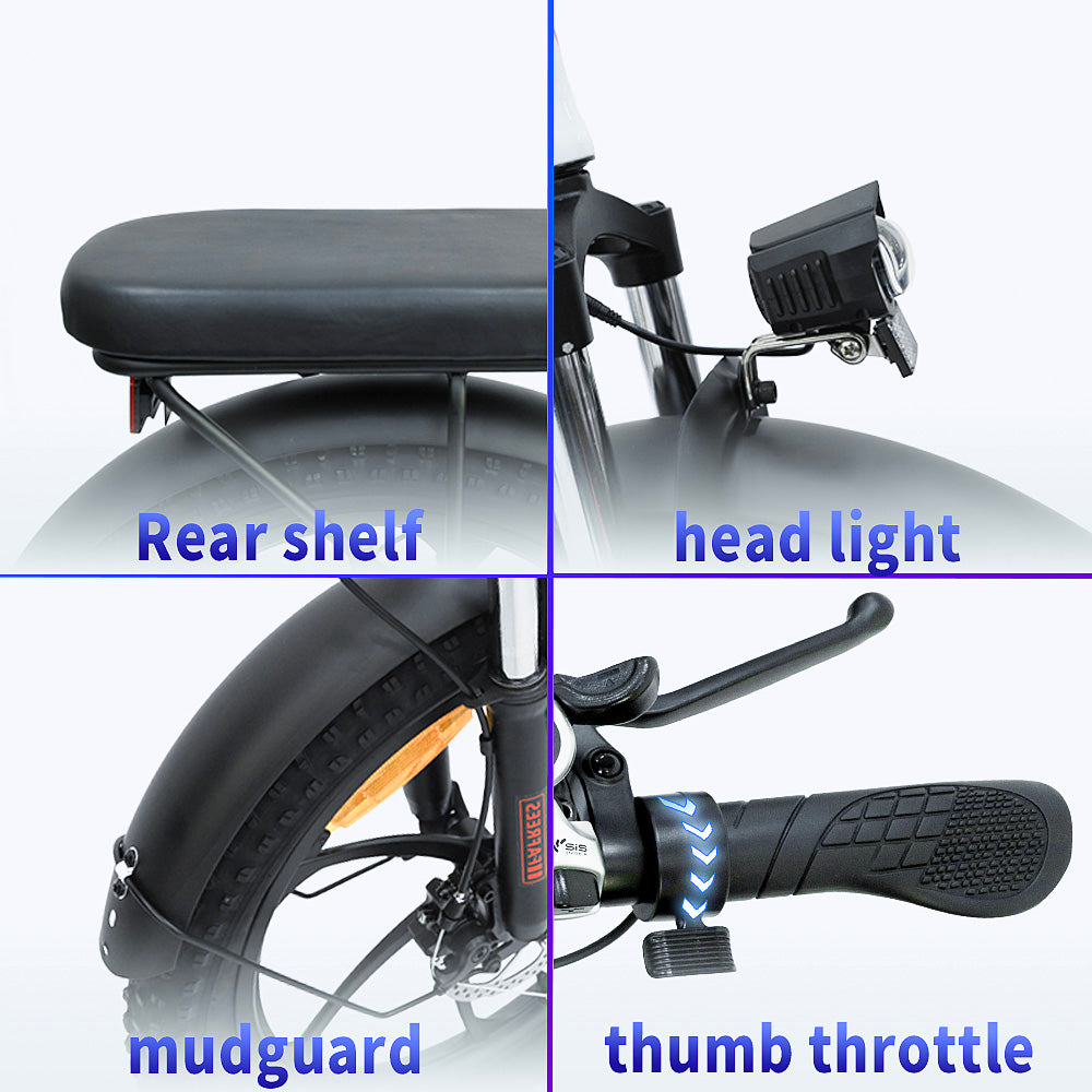 FAFREES F20 Elektrické kolo 20 palců Skládací rám E-kolo 7 rychlostí s vyjímatelnou lithiovou baterií 15AH - bílé