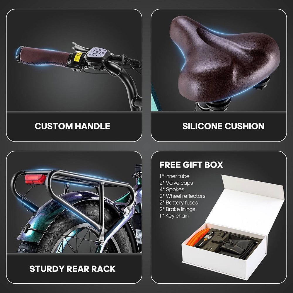 Elektrokolo Fafrees F20 Master 20*4,0 palce, vzduchová pneumatika, 500 W, zadní pohon, maximální rychlost 25 km/h, 48 V, 22,5 Ah, baterie Samsung, dojezd 140–160 km, hydraulické kotoučové brzdy, rám z uhlíkových vláken – šedá Aurora