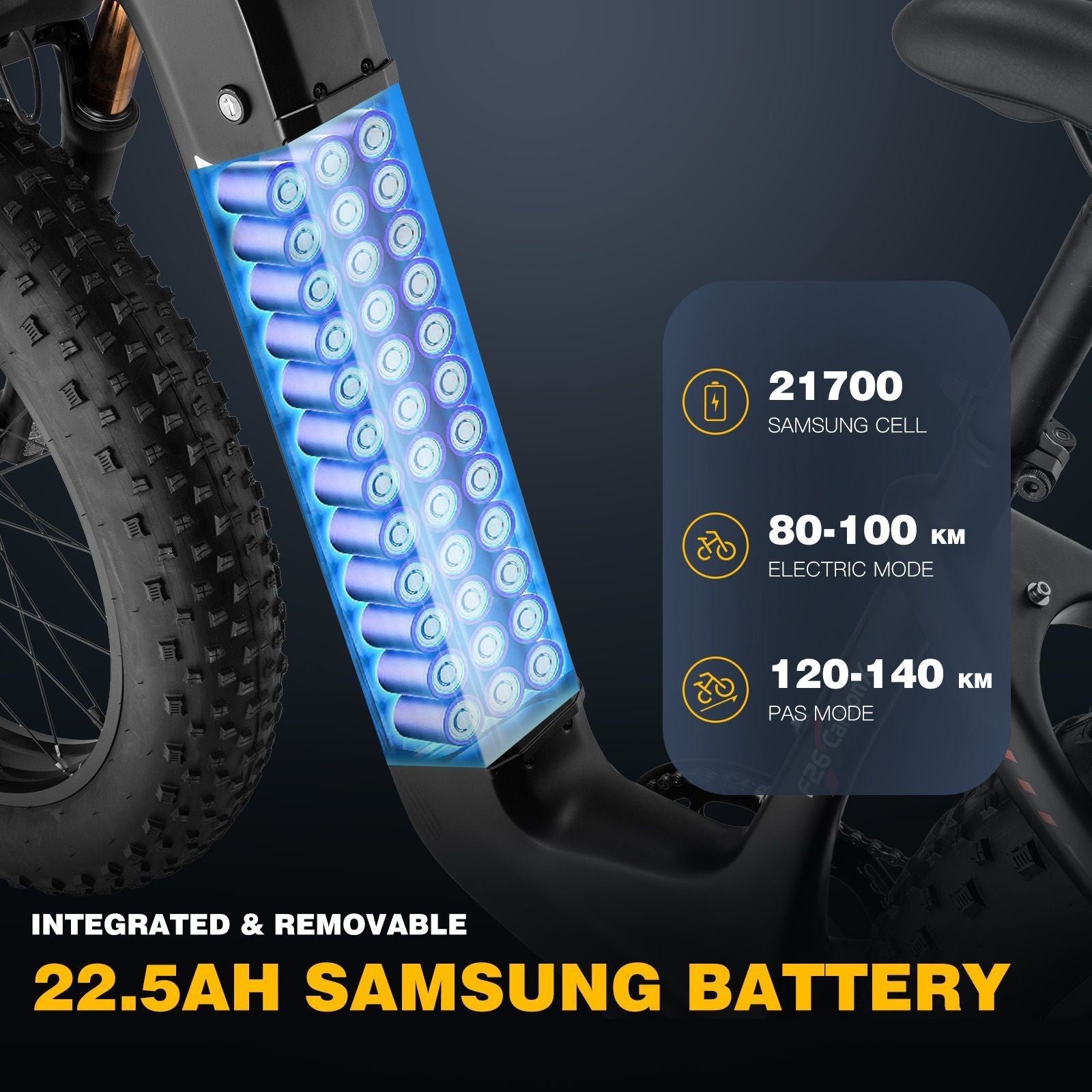 Elektrokolo FAFREES F26 Carbon X 26*4,8 palce, vzduchová pneumatika, 1000 W, zadní pohon, maximální rychlost 25 km/h, baterie 48 V 22,5 Ah, dojezd 120–140 km