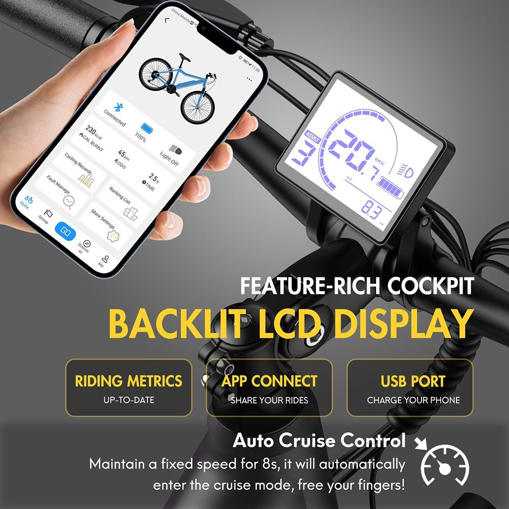 F28 Pro 27,5" městské elektrokolo Step-Through 25 km/h motor 250 W 36 V 14,5 Ah vestavěná vyjímatelná baterie Shimano 7 rychlostí - černá