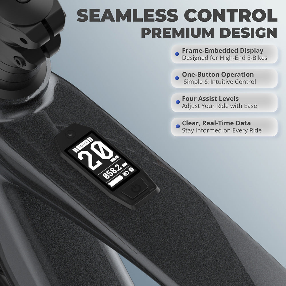 Elektrické kolo Fafrees F700M, motor 250 W, baterie 36 V 10 Ah, pneumatiky 700*42C, maximální rychlost 25 km/h, maximální dojezd 100 km, hydraulické kotoučové brzdy, senzor točivého momentu, SHIMANO CUES 9 rychlostí - černé