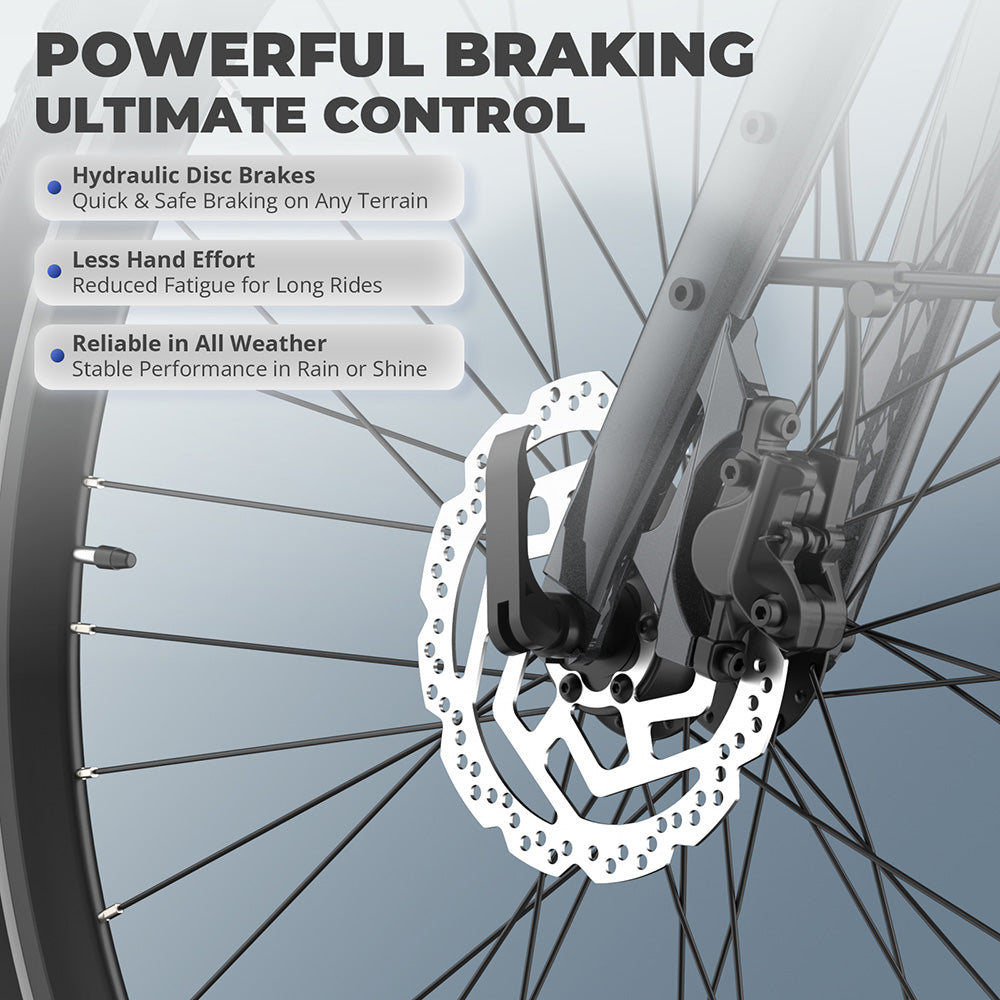 Elektrické kolo Fafrees F700M, motor 250 W, baterie 36 V 10 Ah, pneumatiky 700*42C, maximální rychlost 25 km/h, maximální dojezd 100 km, hydraulické kotoučové brzdy, senzor točivého momentu, SHIMANO CUES 9 rychlostí - černé