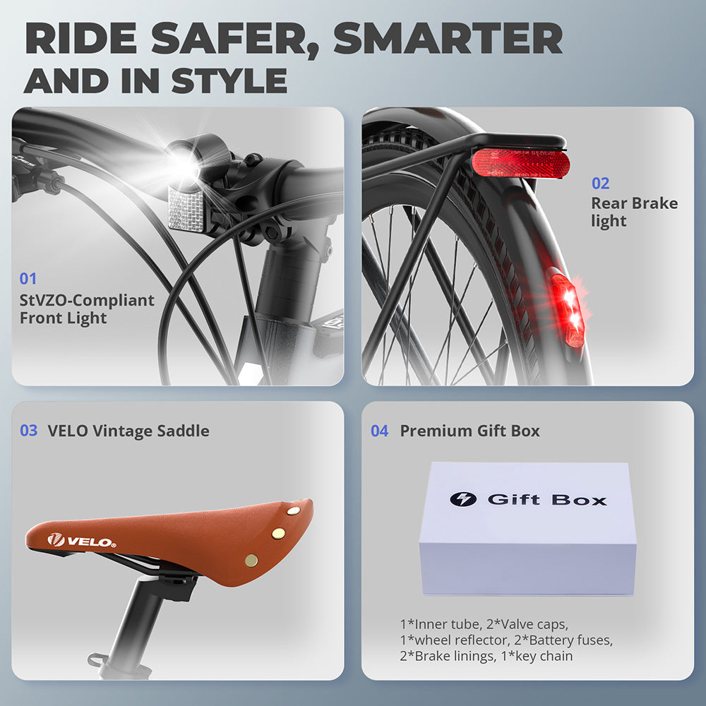 Elektrické kolo Fafrees F700W, motor 250 W, baterie 36 V 10 Ah, pneumatiky 700*42C, maximální rychlost 25 km/h, maximální dojezd 100 km, hydraulické kotoučové brzdy, senzor točivého momentu, SHIMANO CUES 9 rychlostí - modré