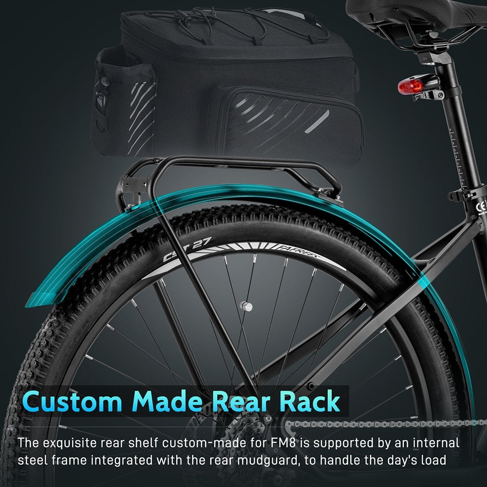 Elektrické kolo FAFREES FM8 Pro 27,5 palců, vzduchové pneumatiky 36V 250W, střední pohon 25km/h maximální rychlost 14,5Ah baterie dojezd 100-120km - černé