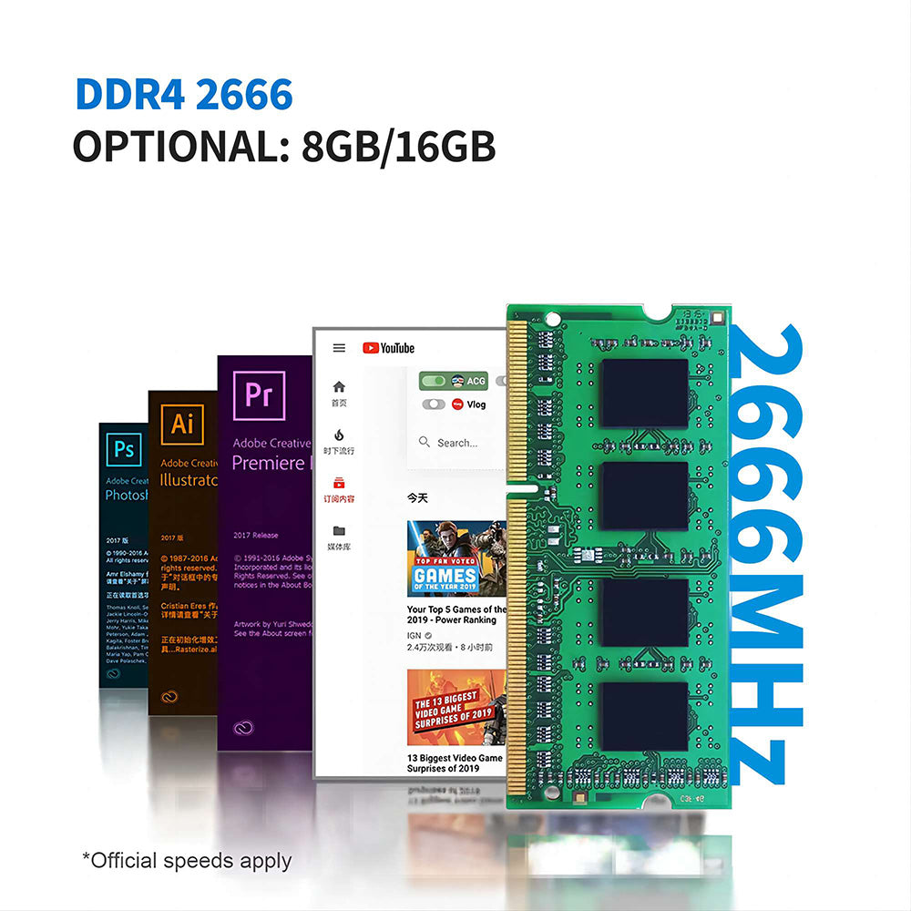 Mini PC FIREBAT AK2 Plus, Intel N100 4 jádra max. 3,4 GHz, 16 GB RAM, 512 GB SSD, 2*HDMI 2.0 4K 60Hz duální displej, WiFi 5 Bluetooth 4.2, 2*USB 3.2 2*USB 2.0 1*LAN 1*Audio, ventilátor - zástrčka EU