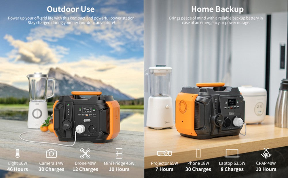 Přenosná elektrárna Flashfish A501 500W, baterie 540Wh AC 230V, solární generátor s maximálním výkonem 1000W pro venkovní kempování