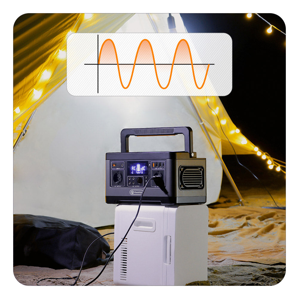 Přenosná elektrárna Flashfish P63, solární generátor s lithiovou baterií 520 Wh/140 400 mAh, výstup 500 W AC, 5x DC výstupy, 4x USB výstupy