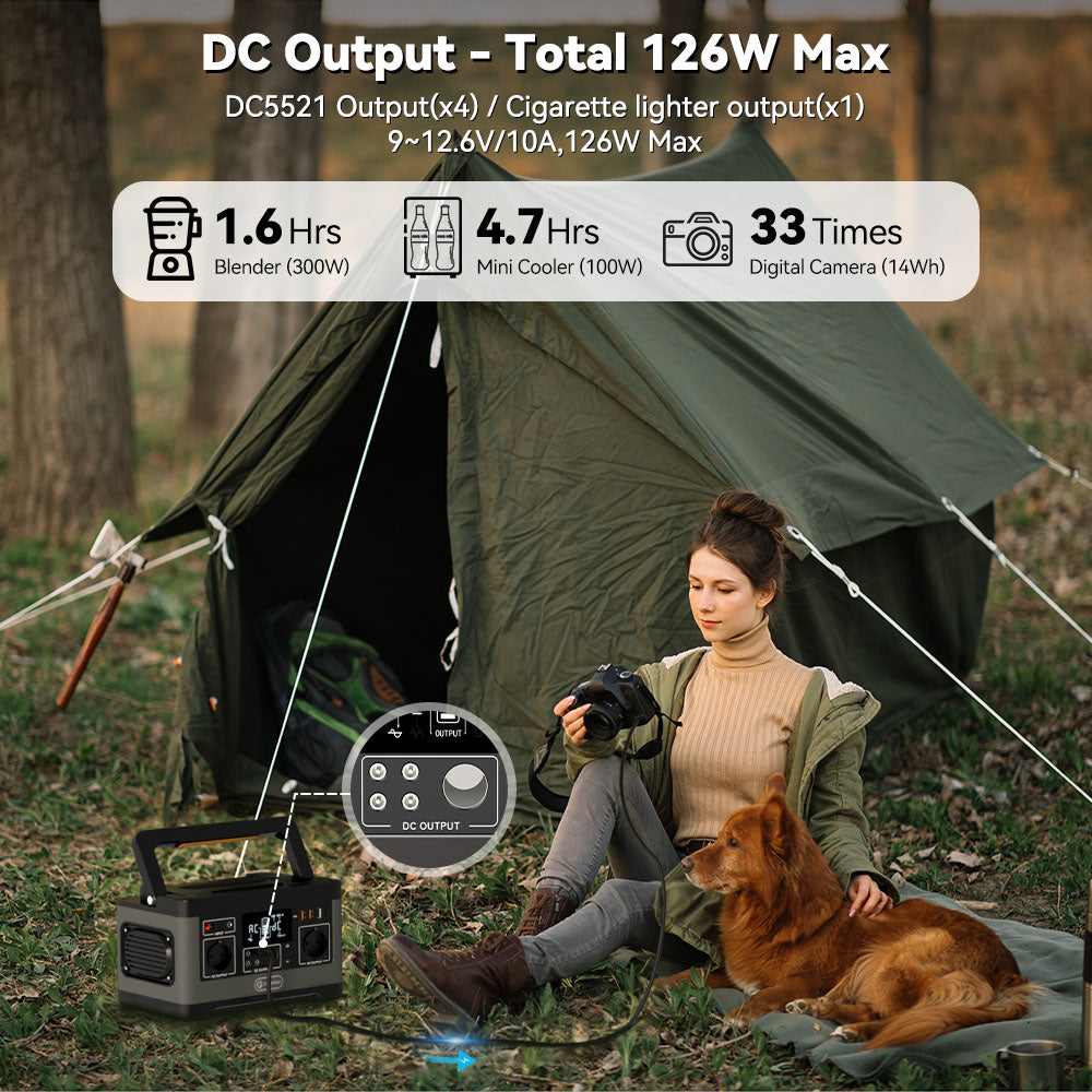 Přenosná elektrárna Flashfish P63, solární generátor s lithiovou baterií 520 Wh/140 400 mAh, výstup 500 W AC, 5x DC výstupy, 4x USB výstupy