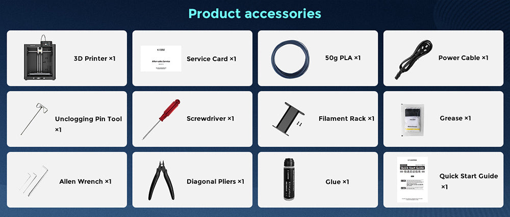 3D tiskárna Flashforge Adventurer 5M, automatické nivelace, maximální rychlost sprintu 600 mm/s, připomenutí vybití filamentu, obnova po výpadku napájení, 4,3palcový dotykový LCD displej, WiFi připojení, 220x220x220 mm