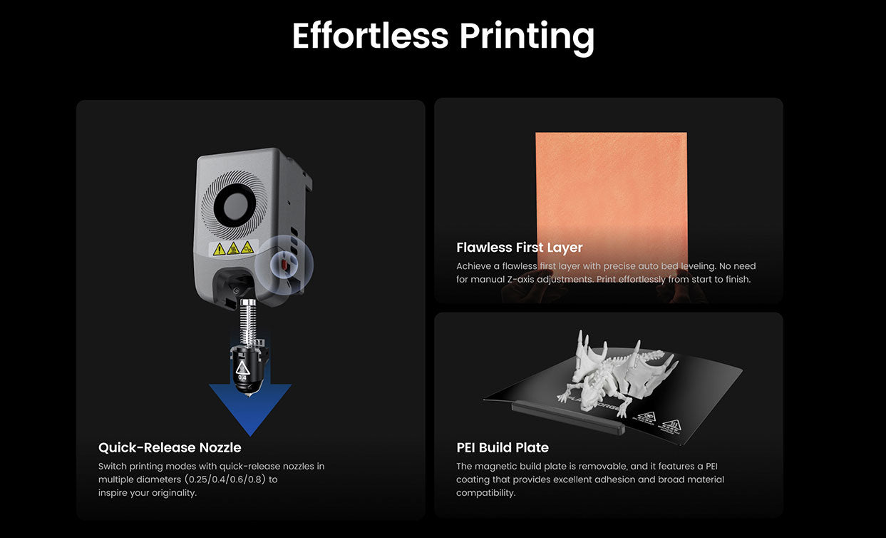 3D tiskárna Flashforge Adventurer 5M Pro, automatické nivelace, maximální rychlost tisku 600 mm/s, vzdálené sledování kamery, připomenutí došlého filamentu, systém duální filtrace vzduchu, automatické vypnutí, tichý tisk 50 dB, WiFi připojení, 220x220x220 mm