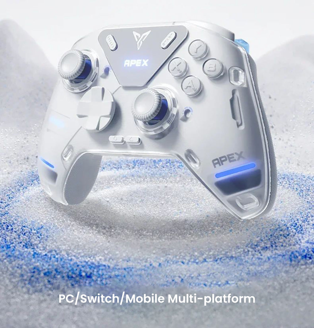 Herní ovladač Flydigi APEX 4, spouštěč s force feedbackem, joystick z lehké slitiny s nastavitelnou silou, frekvence dotazování 1000 Hz, LCD displej, kompatibilní s PC, NS, TV, Androidem a notebookem