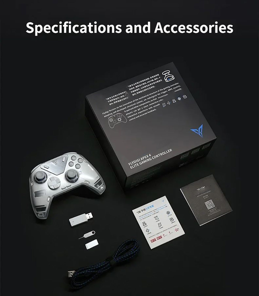 Herní ovladač Flydigi APEX 4, spouštěč s force feedbackem, joystick z lehké slitiny s nastavitelnou silou, frekvence dotazování 1000 Hz, LCD displej, kompatibilní s PC, NS, TV, Androidem a notebookem