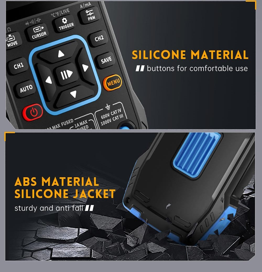 FNIRSI 2C23T 3 v 1 digitální osciloskopový multimetrový generátor signálu, 2 kanály, šířka pásma 10 MHz, vzorkovací frekvence 50 MSa/s, 9999 číslic