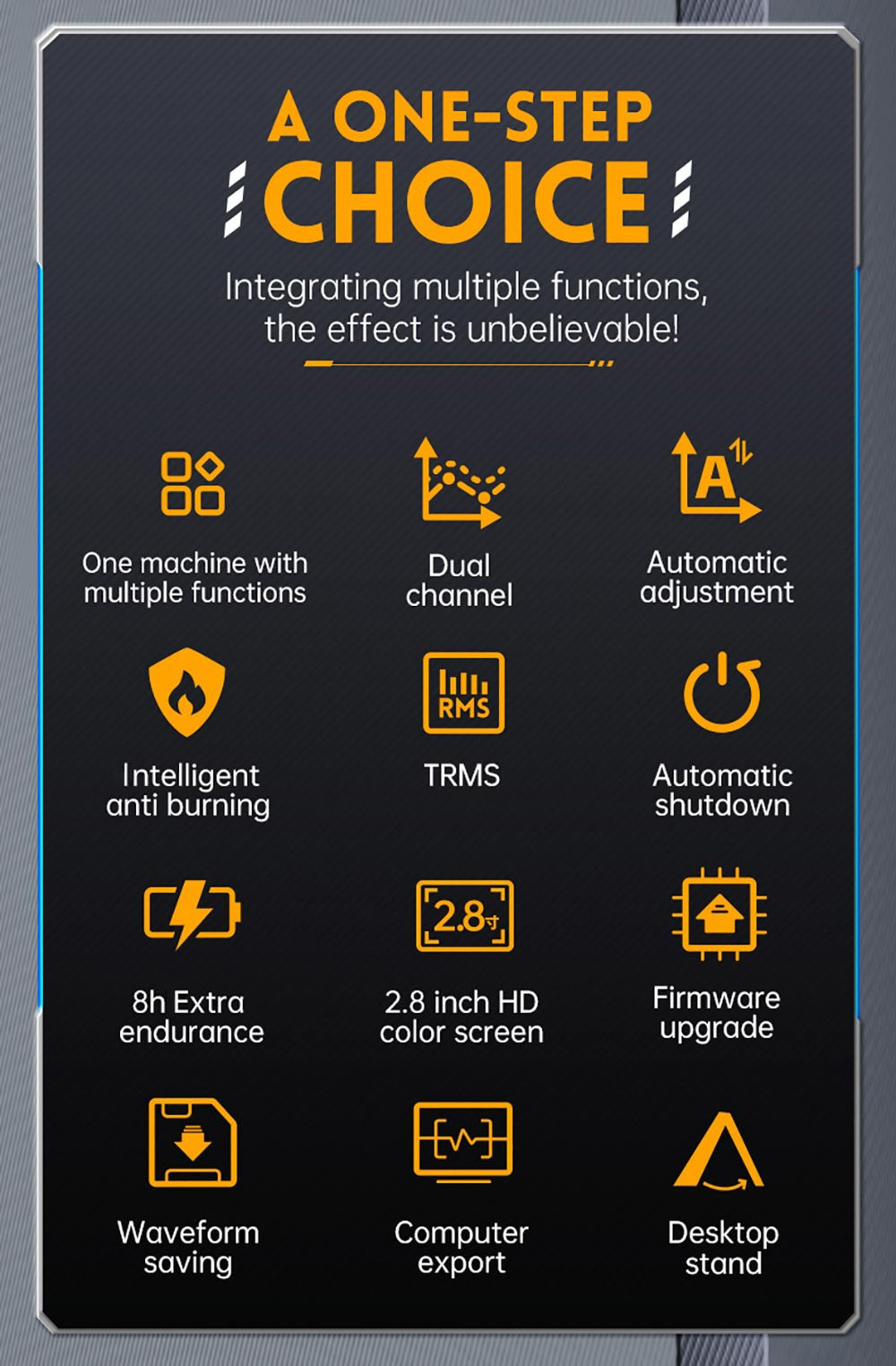 FNIRSI 2C23T 3 v 1 digitální osciloskopový multimetrový generátor signálu, 2 kanály, šířka pásma 10 MHz, vzorkovací frekvence 50 MSa/s, 9999 číslic