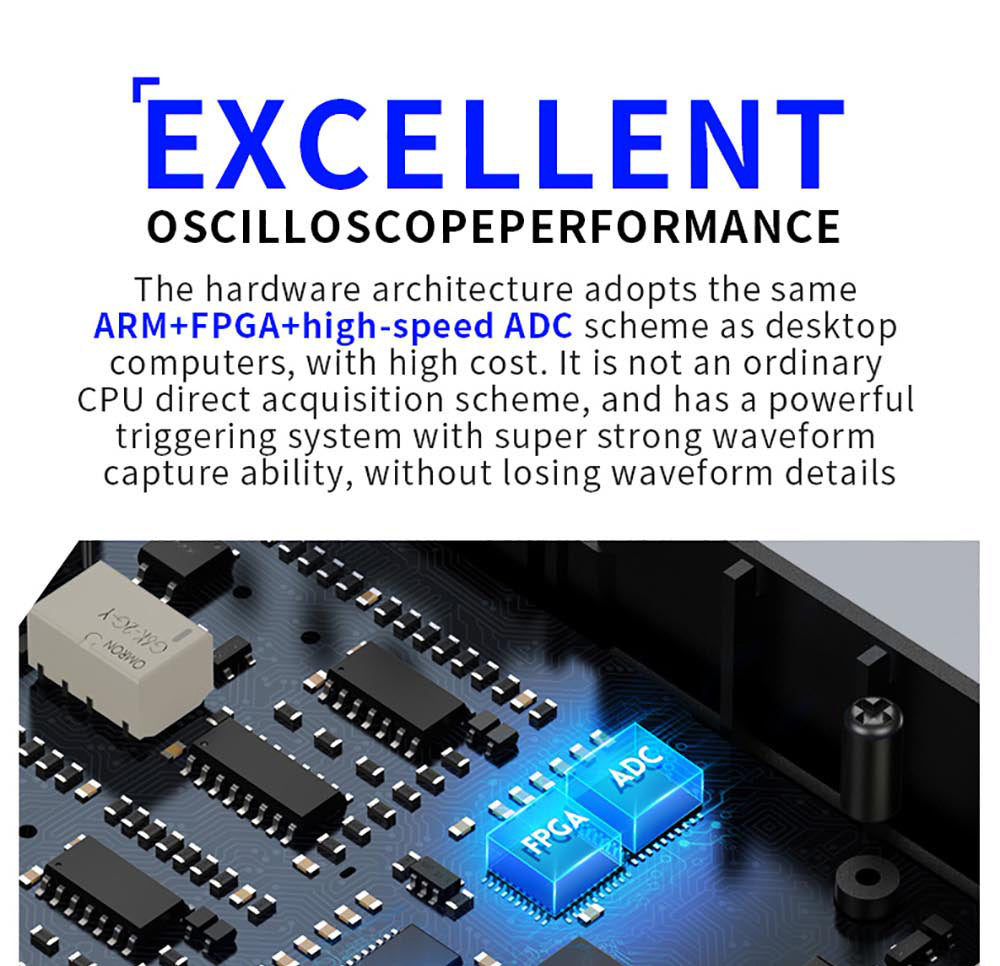 FNIRSI 2C53T 3v1 osciloskopový multimetr, generátor signálu, dvoukanálový, šířka pásma 50 MHz, vzorkovací frekvence 250 MS/s, 19999 číslic, napětí, proud, kondenzátor, rezistor, test diod - standardní verze
