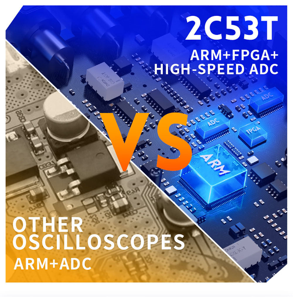 FNIRSI 2C53T 3v1 osciloskopový multimetr, generátor signálu, dvoukanálový, šířka pásma 50 MHz, vzorkovací frekvence 250 MS/s, 19999 číslic, napětí, proud, kondenzátor, rezistor, test diod - standardní verze
