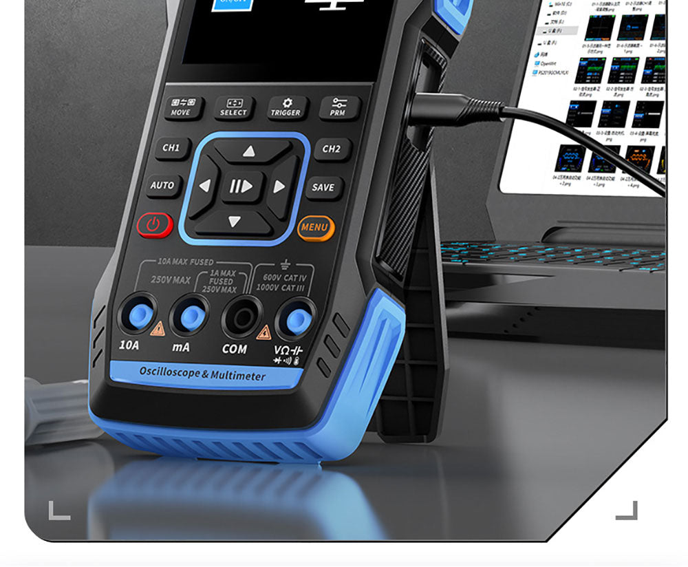 FNIRSI 2C53T 3v1 osciloskopový multimetr, generátor signálu, dvoukanálový, šířka pásma 50 MHz, vzorkovací frekvence 250 MS/s, 19999 číslic, napětí, proud, kondenzátor, rezistor, test diod - standardní verze