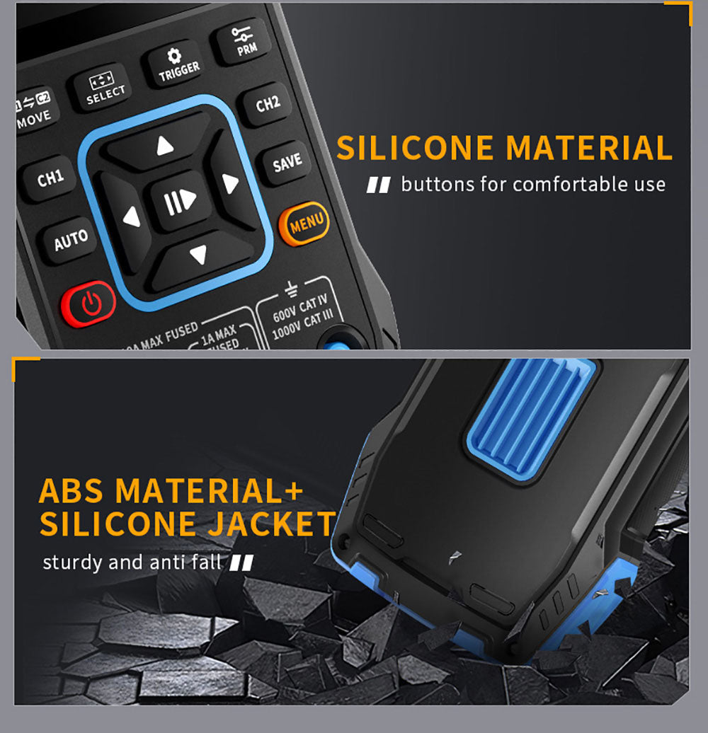 FNIRSI 2C53T 3v1 osciloskopový multimetr, generátor signálu, dvoukanálový, šířka pásma 50 MHz, vzorkovací frekvence 250 MS/s, 19999 číslic, napětí, proud, kondenzátor, rezistor, test diod - standardní verze