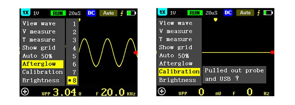 Ruční digitální osciloskop FNIRSI 5012H, 1 kanál, vzorkovací frekvence 500 MS/s, šířka pásma 100 MHz, 2,4palcový displej