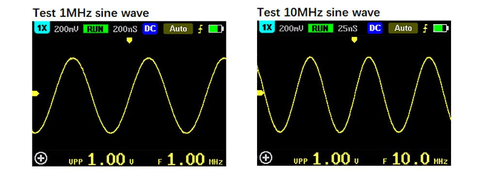 Ruční digitální osciloskop FNIRSI 5012H, 1 kanál, vzorkovací frekvence 500 MS/s, šířka pásma 100 MHz, 2,4palcový displej